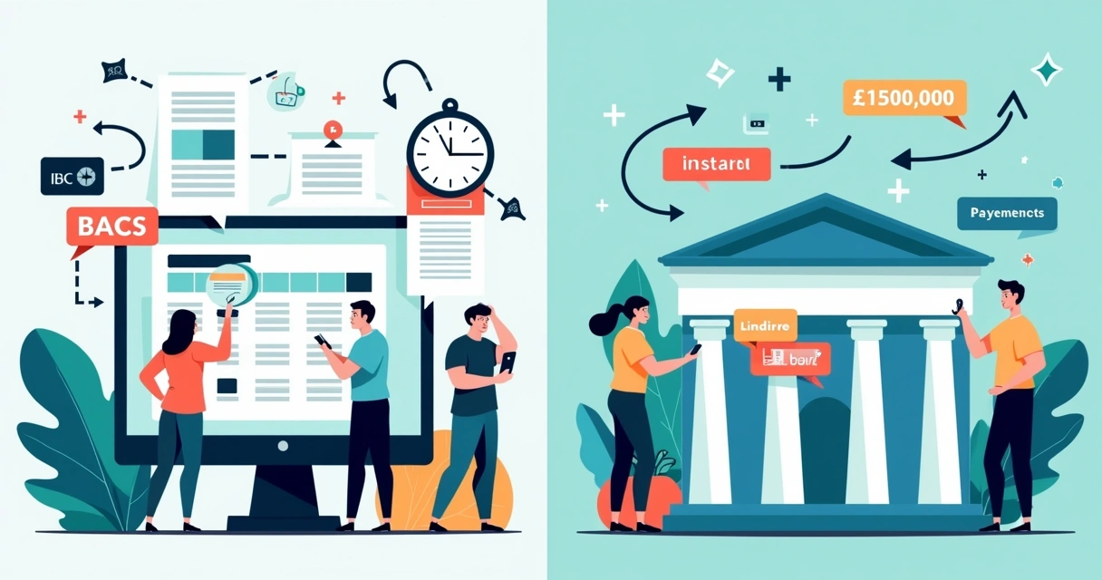 BACS and Faster Payments comparison illustration 