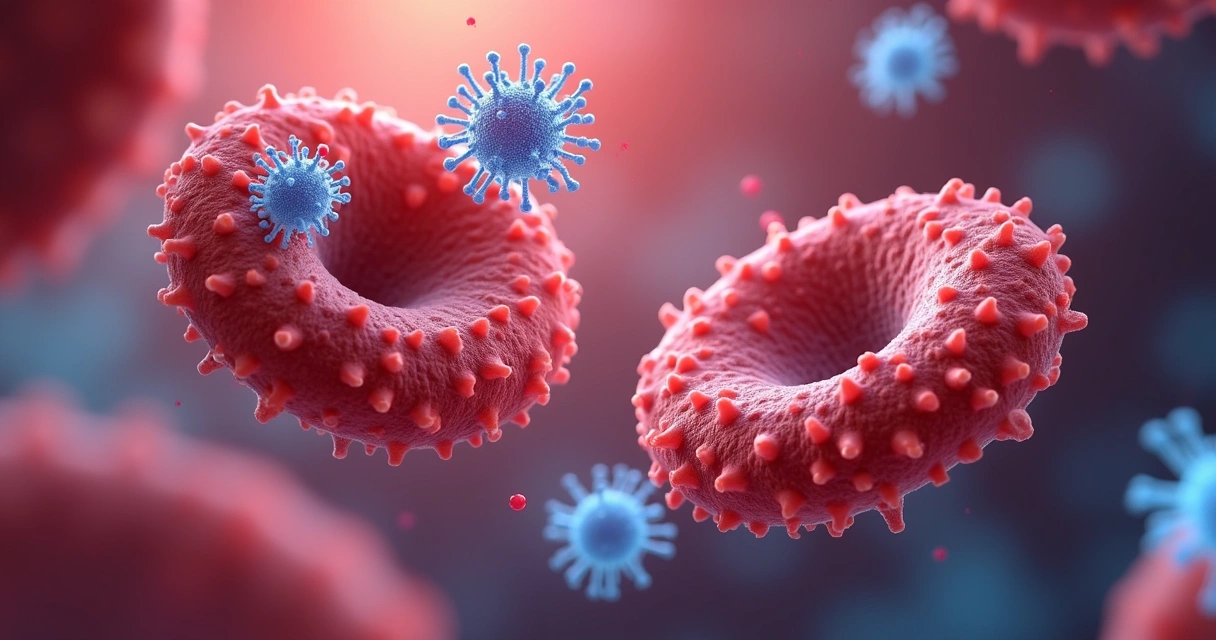 Duração da terapia na bacteremia estafilocócica: protocolos atuais 1 Infecção sanguínea ilustrada com bactérias e hemácias
