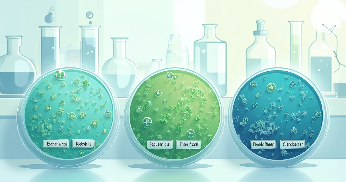 Uso clínico da cefazolina em enterobactérias: evidências atuais 1 Placas de cultura mostrando colônias de bactérias Gram-negativas em laboratórios