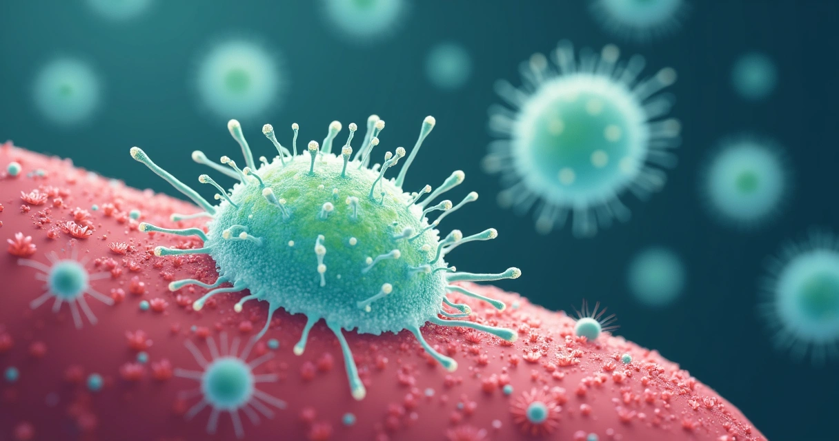 Antibióticos orais na endocardite por Klebsiella hepática: evidências atuais 1 Representação microscópica colorida de colônia de Klebsiella formando biofilme viscoso sobre tecido hepático.