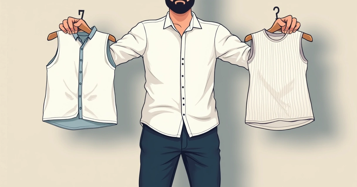 Pessoa mostrando diferentes tipos de bainha em camisetas masculinas