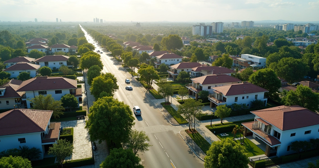 Vista aérea do bairro Parque Brasil 500 em Paulínia 