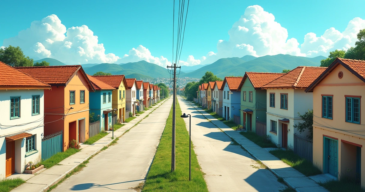 Bairro residencial após regularização fundiária 