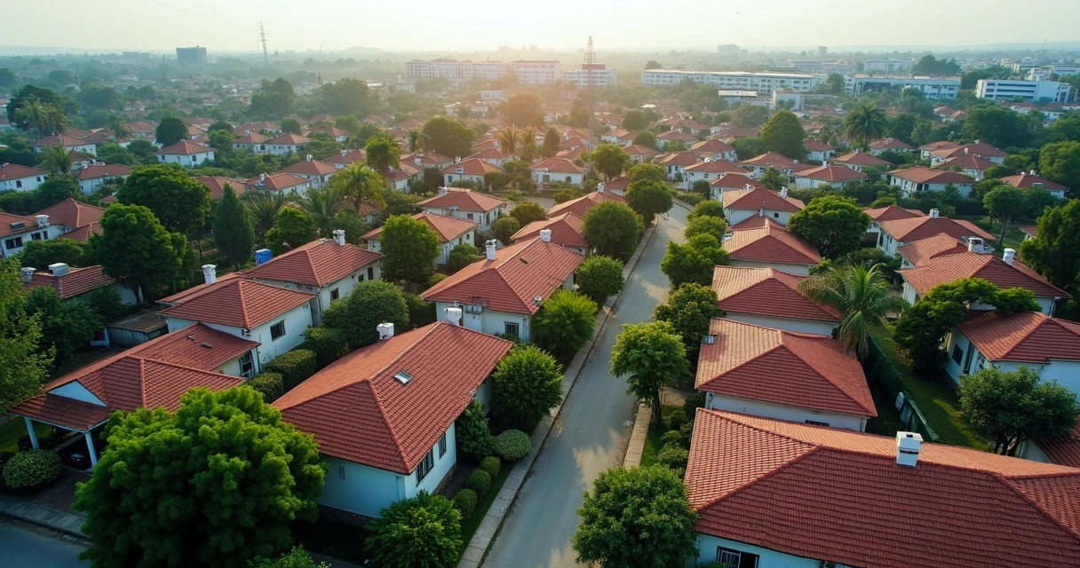 Vista aérea de bairro residencial em Paulínia 