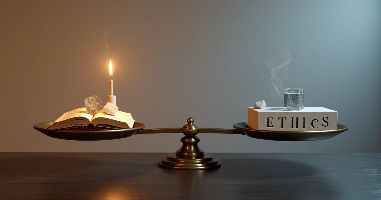 Balança simbolizando contraste entre caminho espiritual e comportamento ético 
