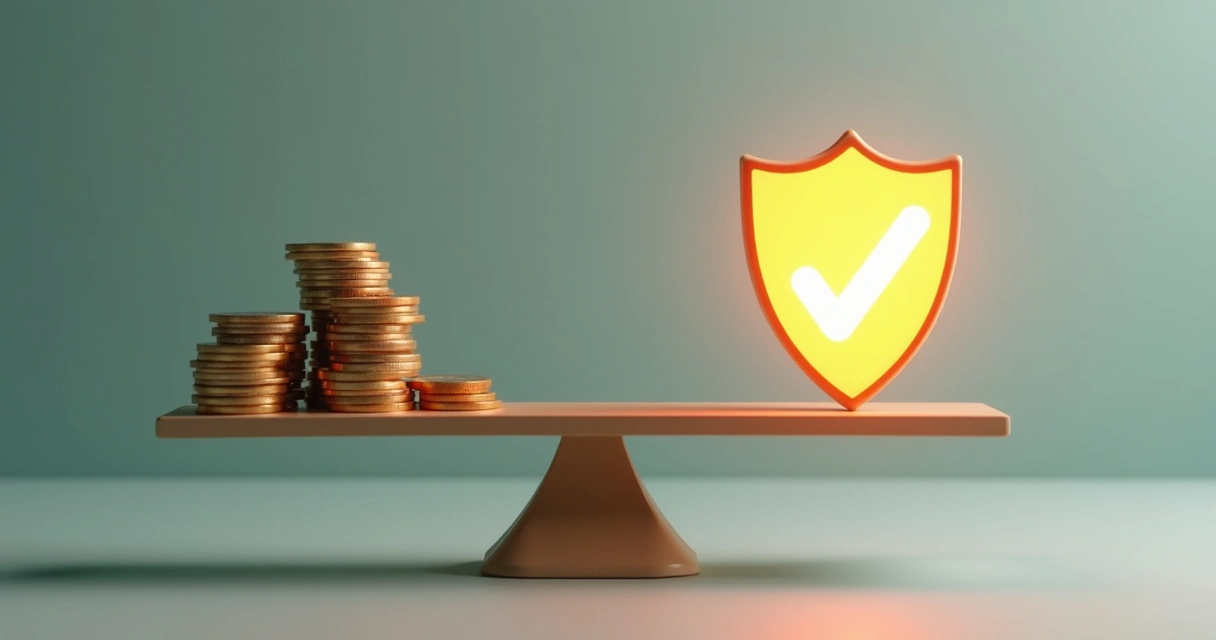 Balança equilibrando dinheiro e símbolo de ética 