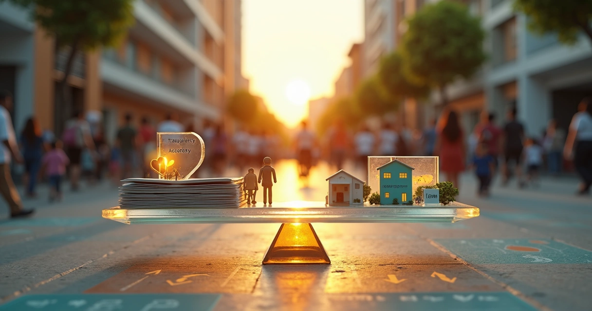 Balança transparente mede impacto ético em projeto social urbano 