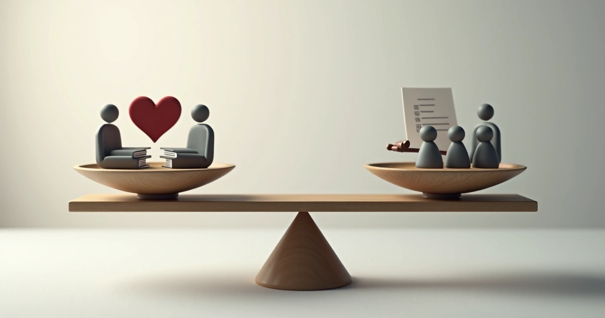 Balança simbolizando equilíbrio entre valores e ética 