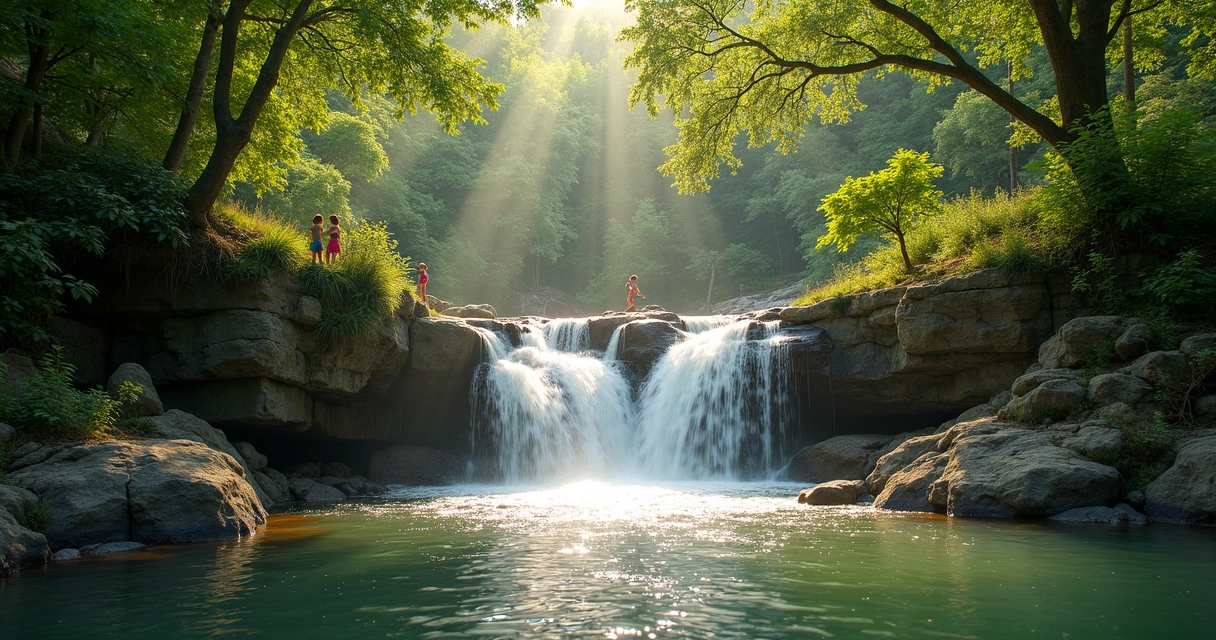 Waterfall at Balcones District Park in Austin
