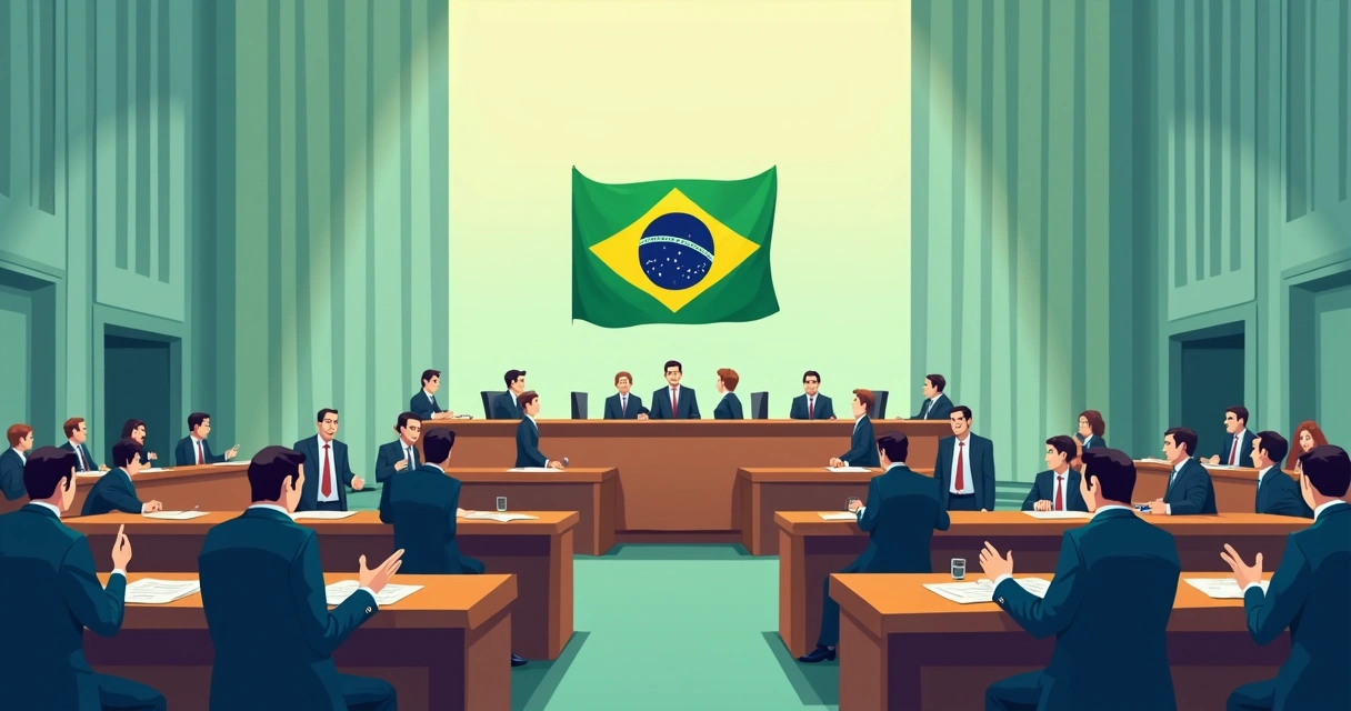 Congresso brasileiro durante debate sobre anistia 