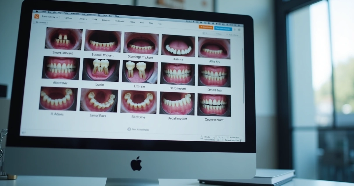 Banco organizado de fotos clínicas de implantes 