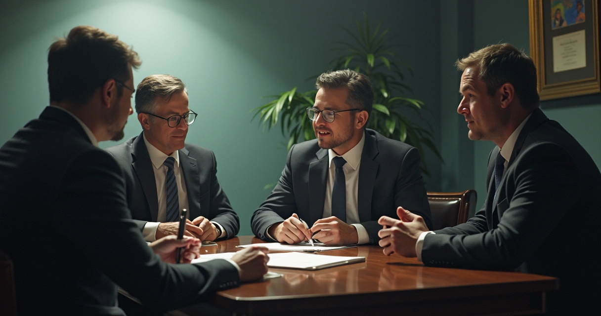 Pessoa mostrando comprovante de desconto indevido a grupo de consultores bancários 