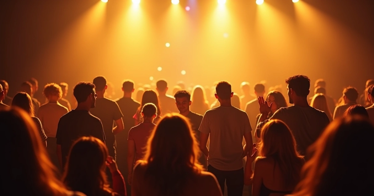 Personas en un escenario recibiendo aplausos de público 