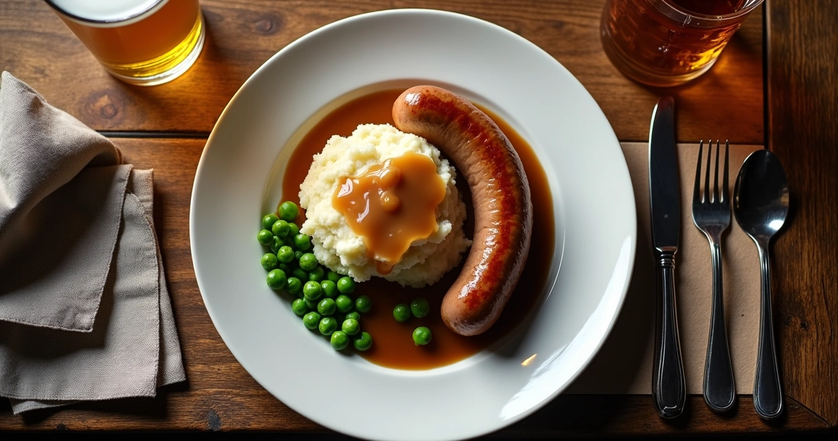 Bangers and mash prato típico britânico 