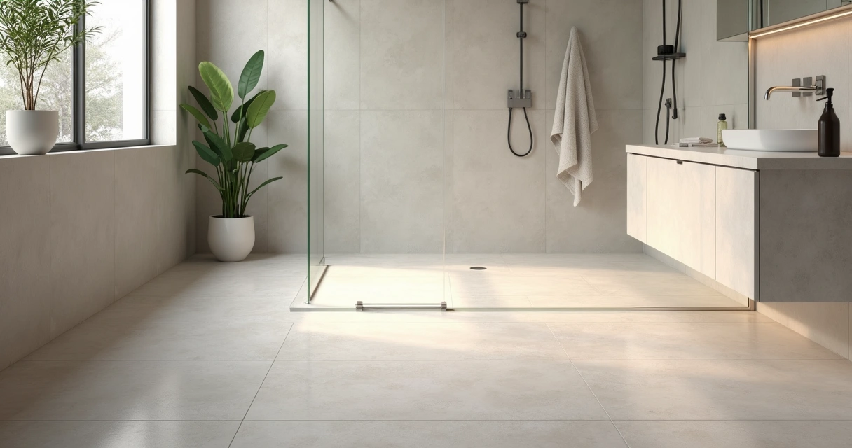 Como Escolher Pisos Antiderrapantes para Banheiro 1 Banheiro com porcelanato antiderrapante em tom claro