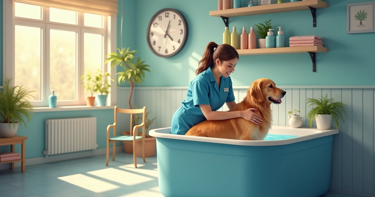 Pet sendo atendido em petshop com horário pouco movimentado