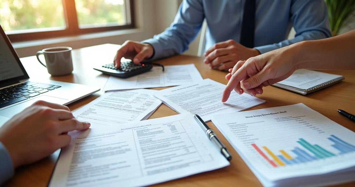 Documents for bank statement mortgage loan on a table 