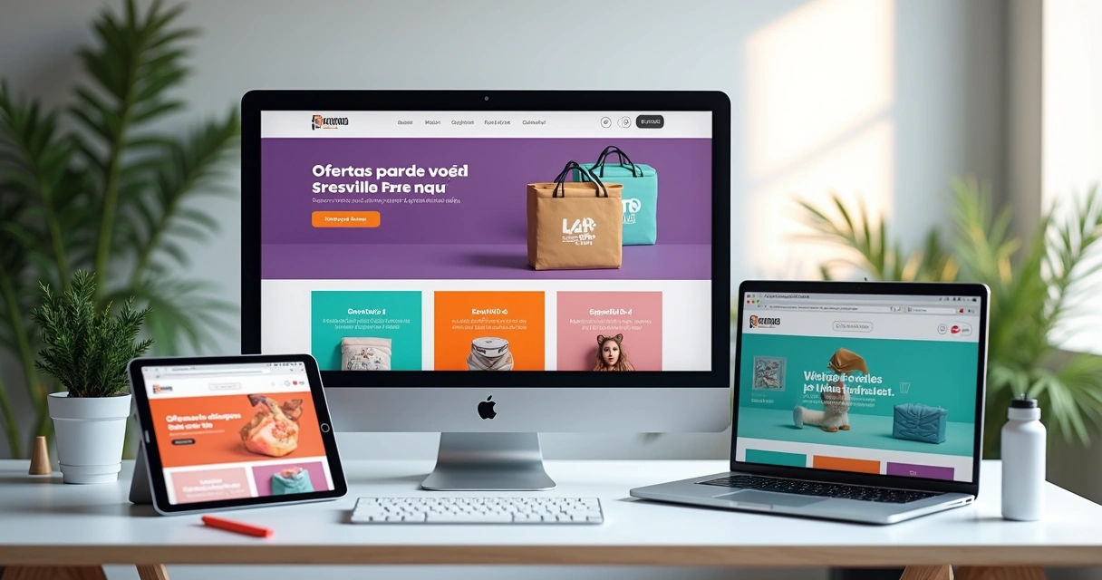 Tela de ecommerce exibindo vários banners personalizados lado a lado 