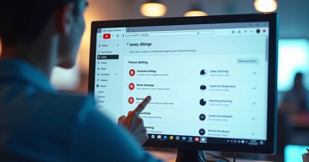 Painel com opções avançadas de privacidade no YouTube 