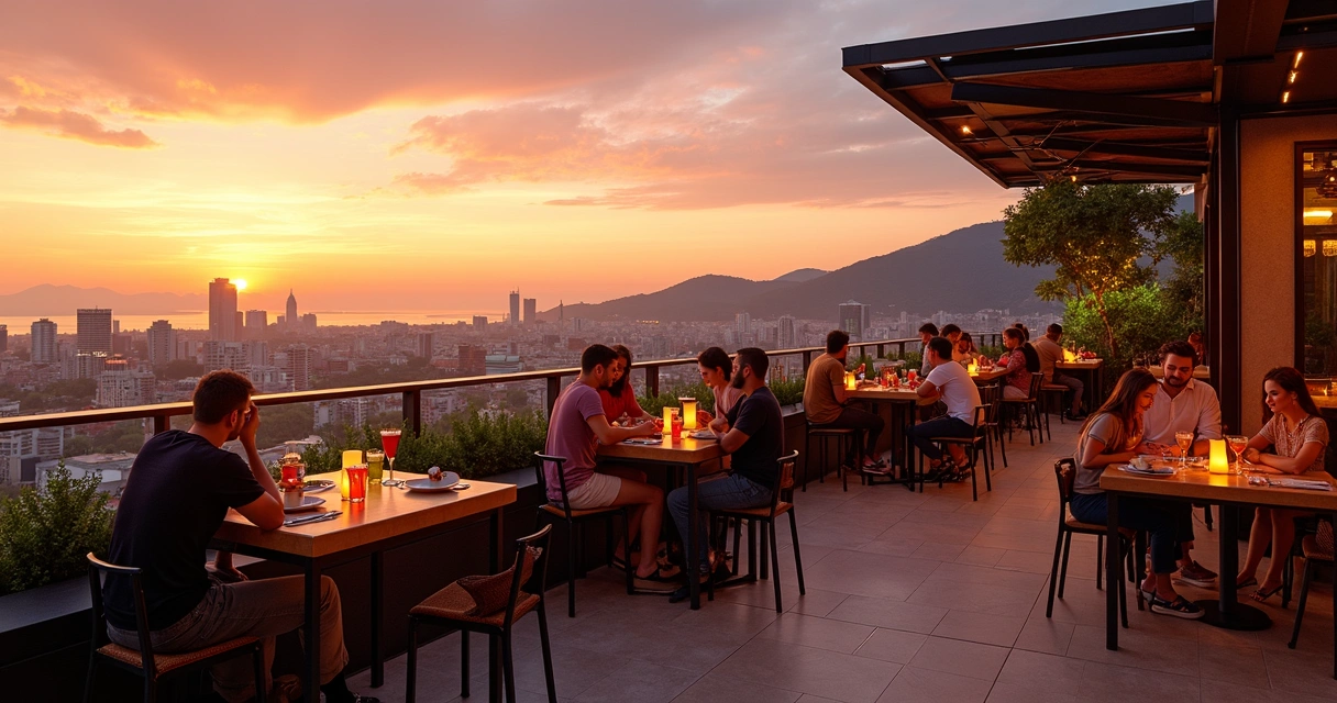 Bar rooftop com amigos em happy hour em São José do Rio Preto 