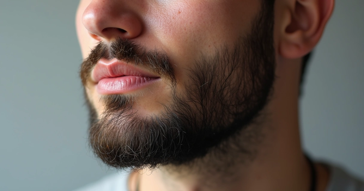 Exemplo visual de barba desenhada em rosto quadrado 
