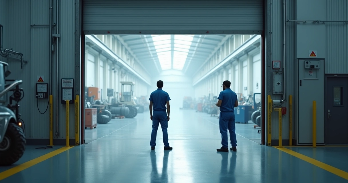 Porta industrial com barreiras físicas para impedir entrada de pragas 