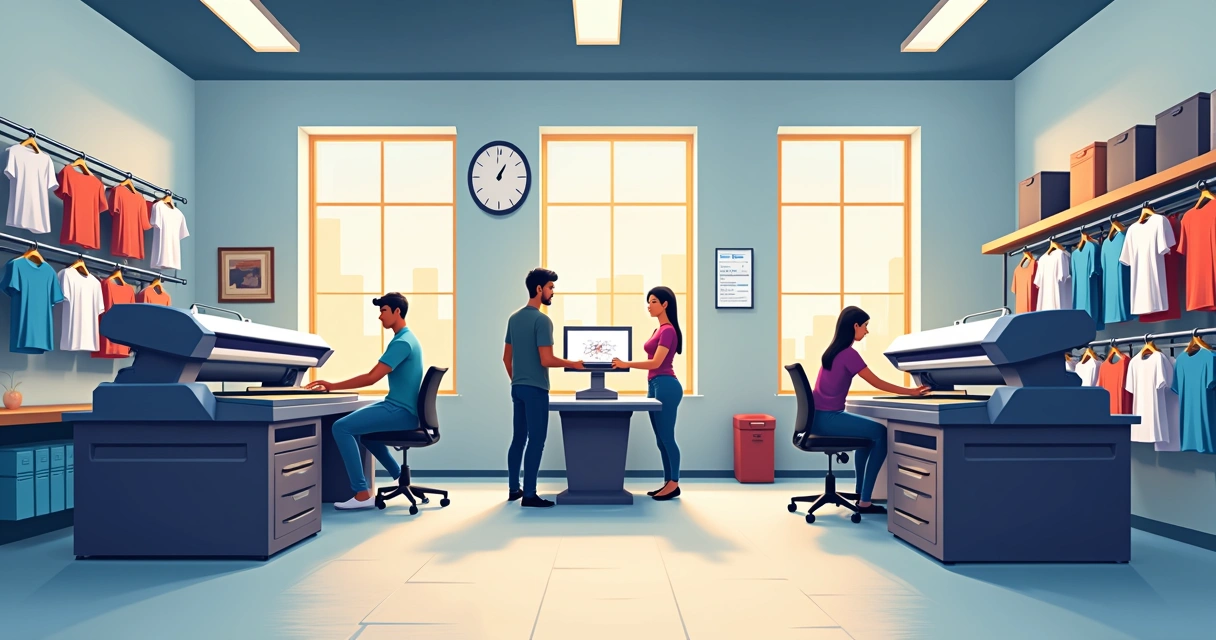 Bastidores produção estamparia Bauru 