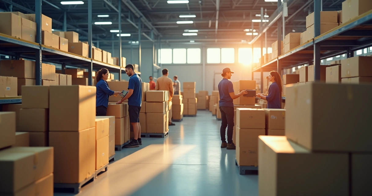 Equipe preparando pedidos em loja online