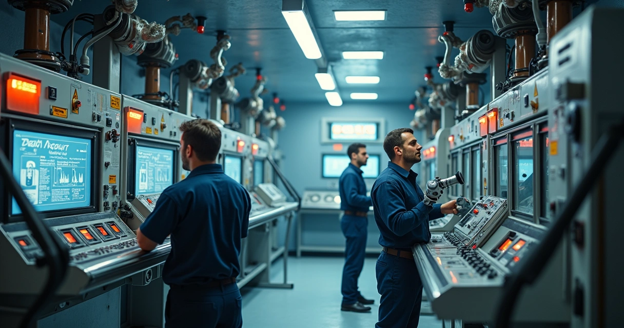 Equipe técnica em bastidores garantindo segurança do parque 