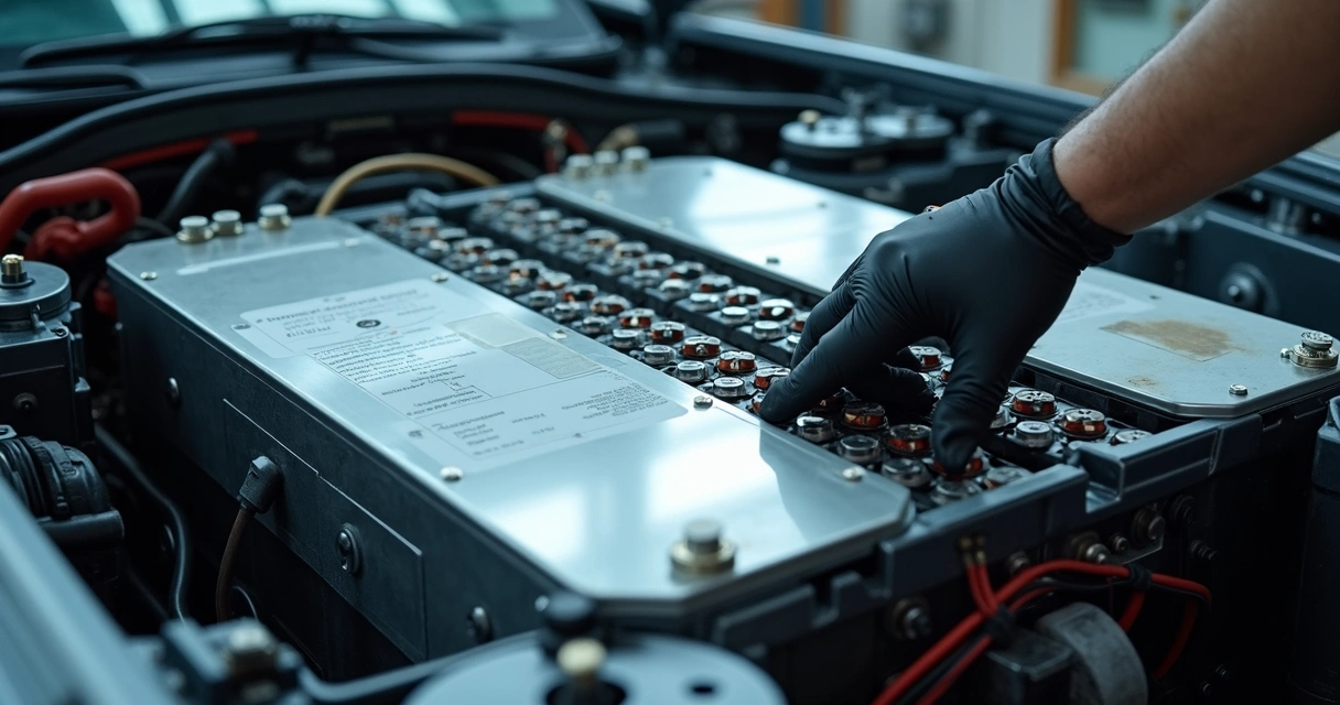 Bateria de íon-lítio de carro elétrico detalhada 