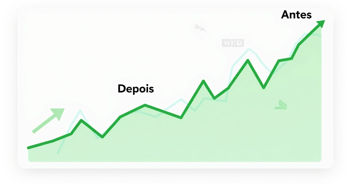 Gráfico comparativo antes e depois de campanha.