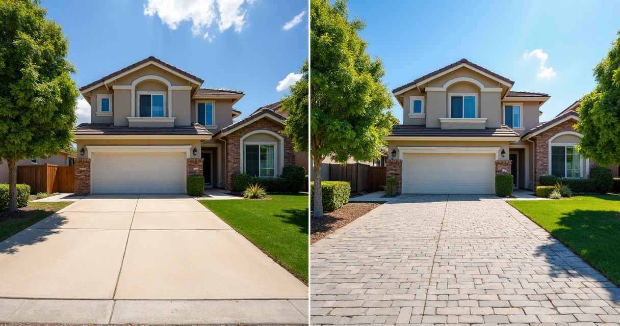 Before and after photos of home exterior upgrades