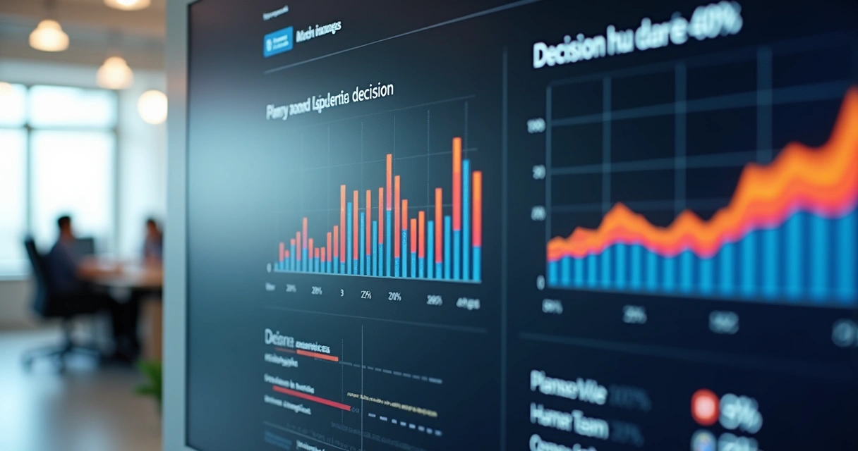 Dashboard com gráficos mostrando comparação entre decisões manuais e automatizadas por IA