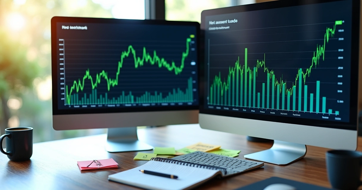 Gráfico de fundo de investimento comparando desempenho com benchmark 