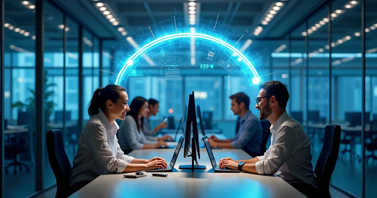 Equipes beneficiadas por agente IA em empresa 