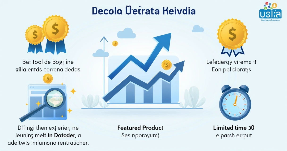 Infográfico mostrando os benefícios do programa Decola com ícones de medalhas, crescimento de vendas e destaque em busca. 
