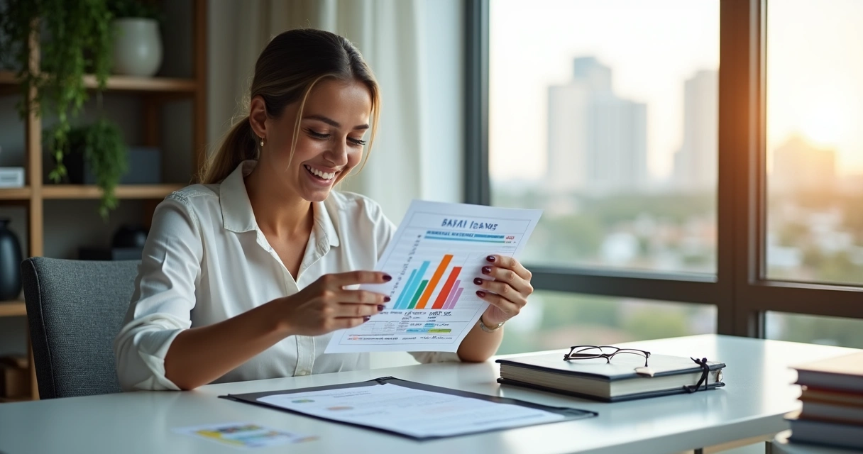 Empresário feliz analisando benefícios fiscais do ICMS na Bahia 