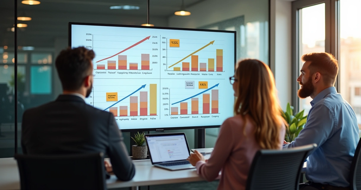 Equipe analisando ganhos indiretos de dados 