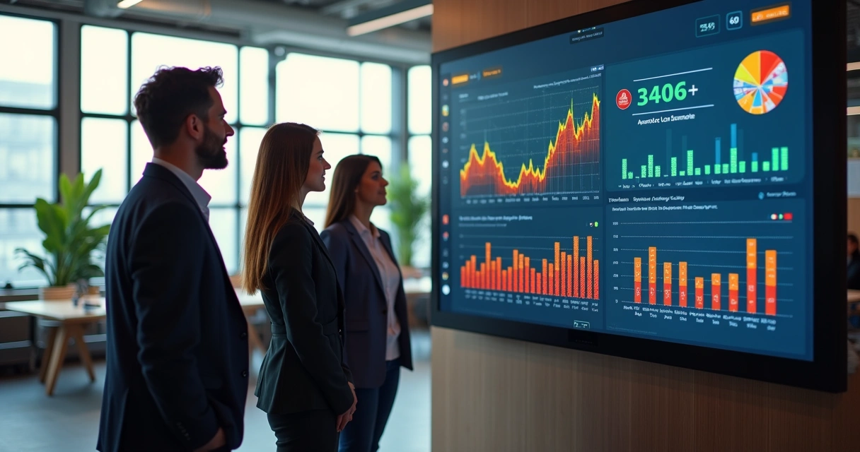 Equipe comemorando resultados de vendas com IA 