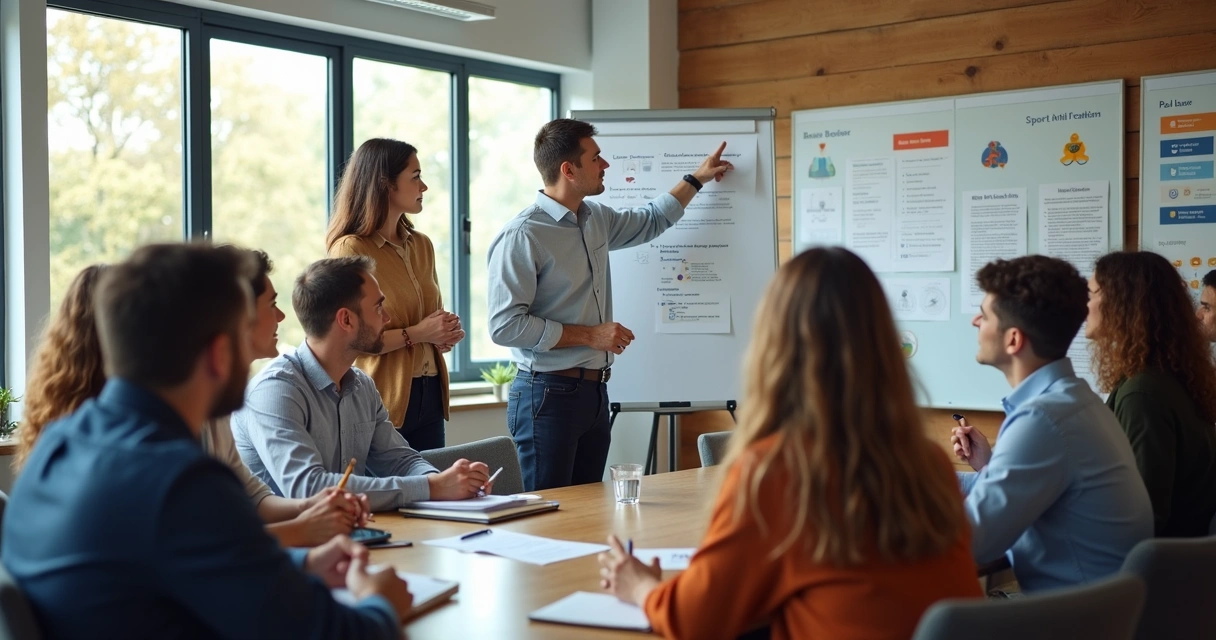 Colaboradores participando de palestra sobre saúde mental no trabalho 