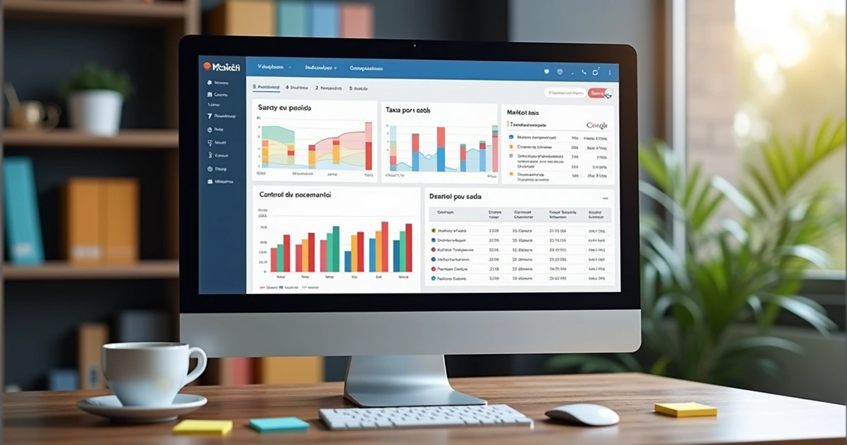 Painel BI de vendas de marketplace com gráficos coloridos 