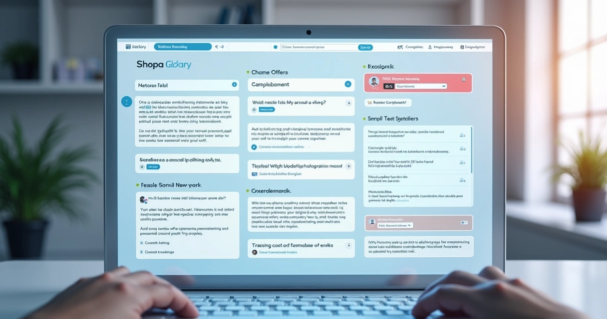 Biblioteca de componentes de interface digital com textos e botões 