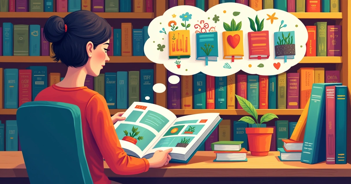 Ilustração de uma biblioteca colorida com livros interligados, destacando a importância da interligação de conteúdo.