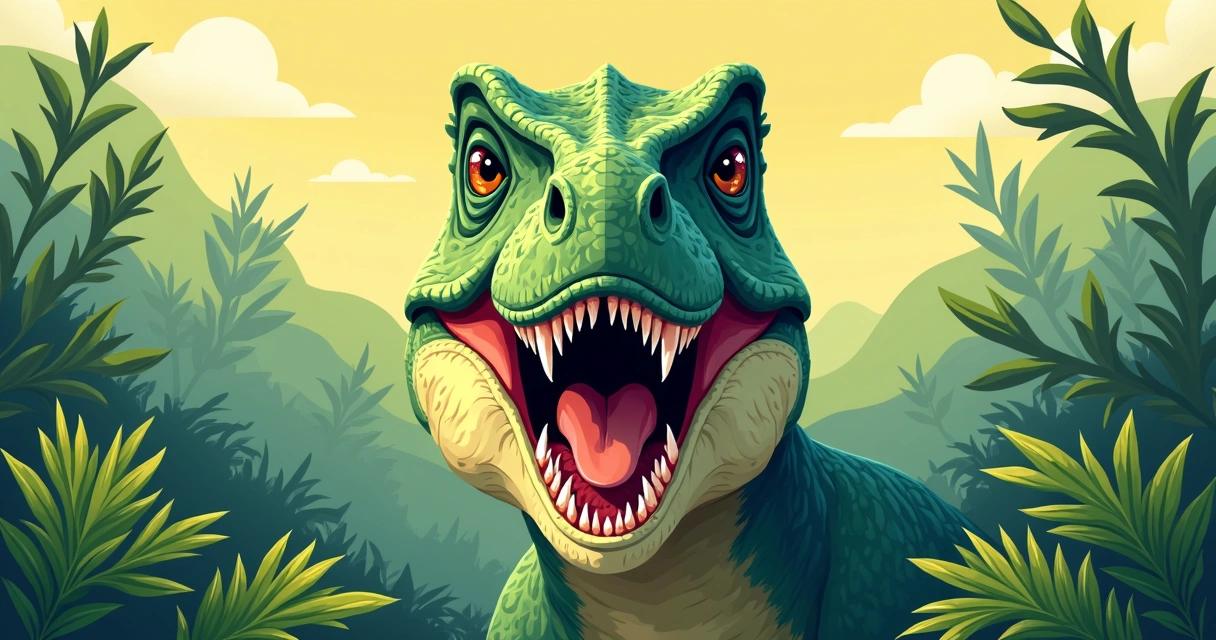 Bico córneo de dinossauro herbívoro cortando vegetação 