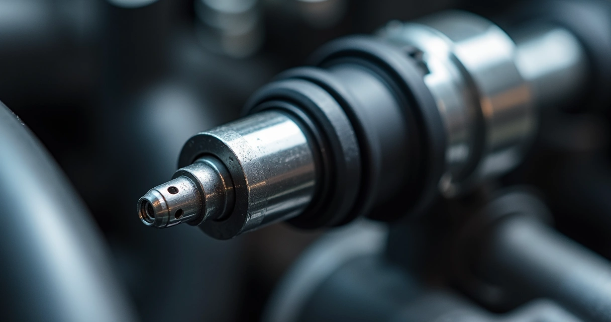 Bico injetor instalado em motor de carro moderno 