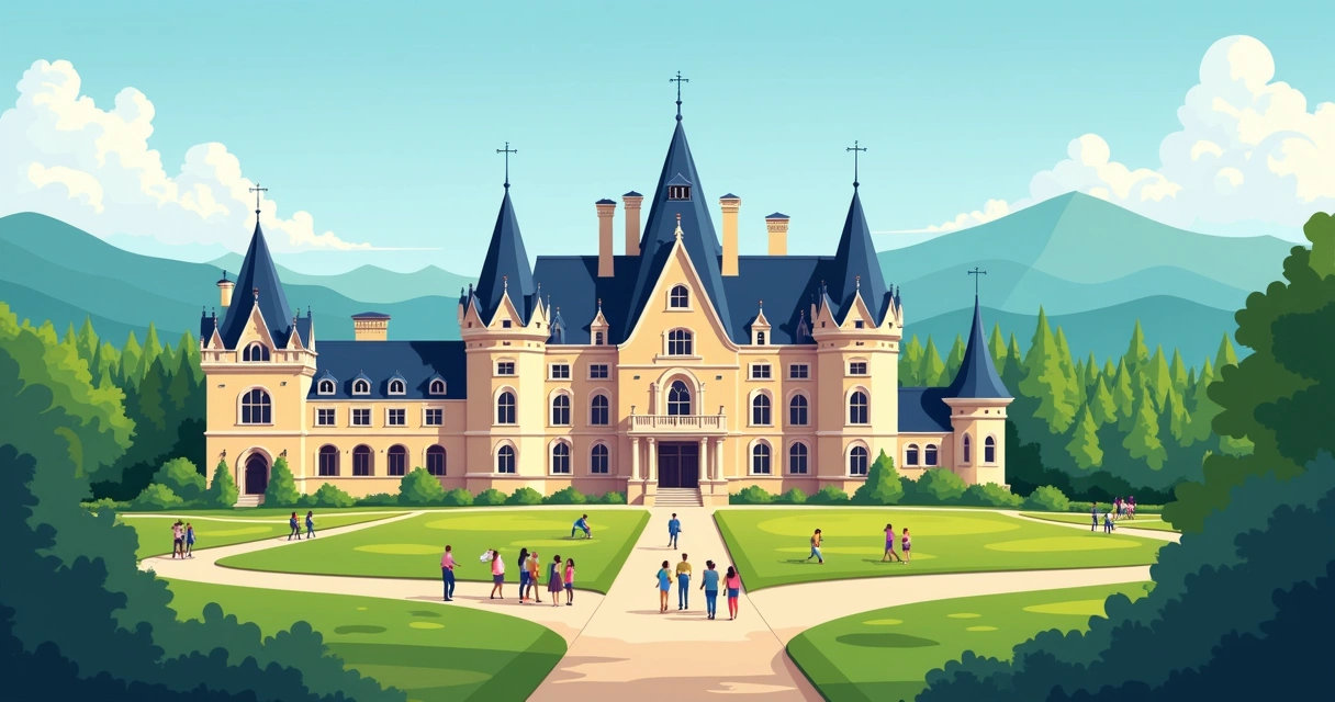 Mansão Biltmore cercada por jardins floridos em Asheville 