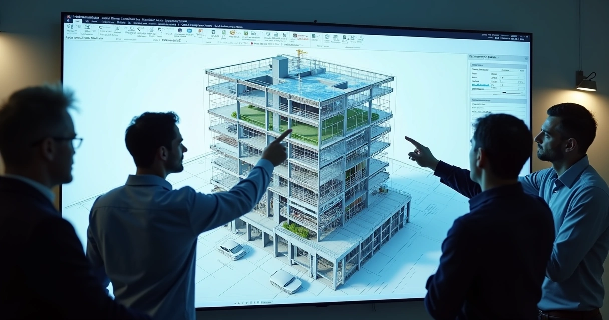 Modelo BIM de prédio ligado a gráficos atualizados