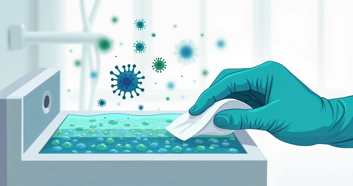 Práticas de higiene das mãos durante surtos de infecções hospitalares 4 Biofilme em dispositivo hospitalar visto de perto