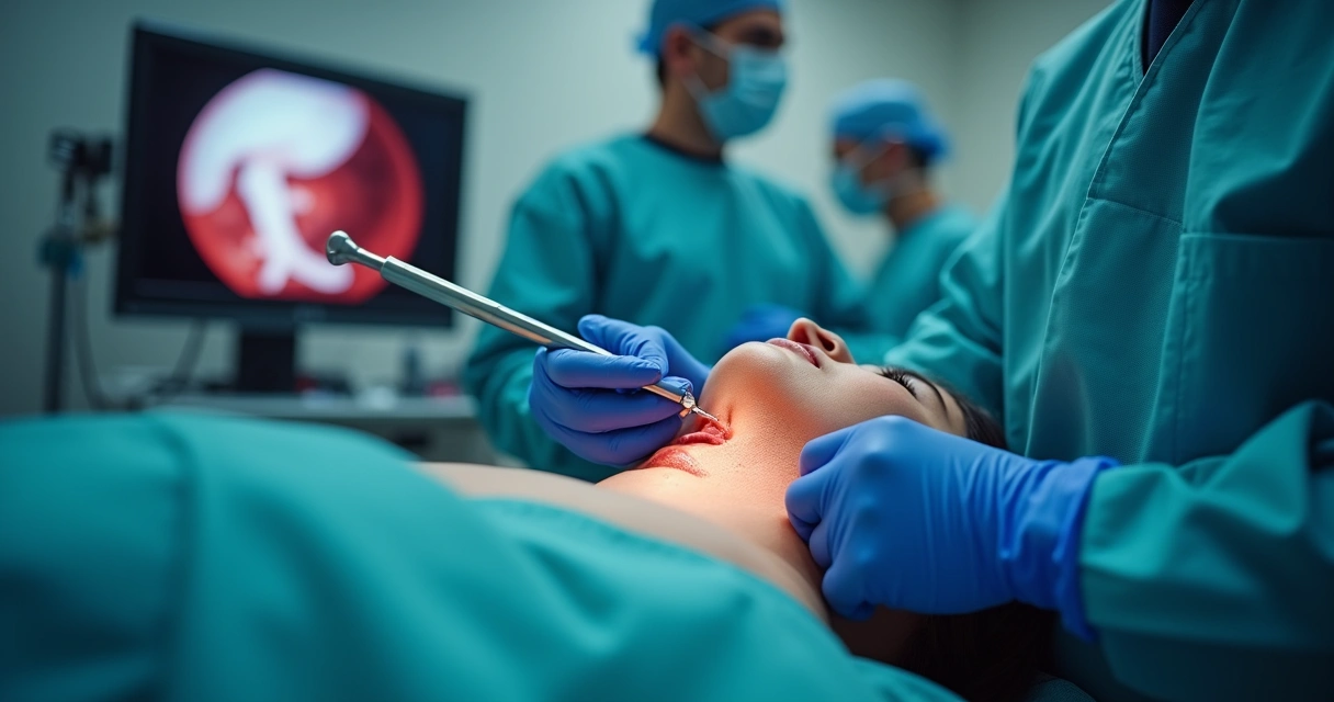 Endoscopia com profissional médico realizando biópsia em paciente 