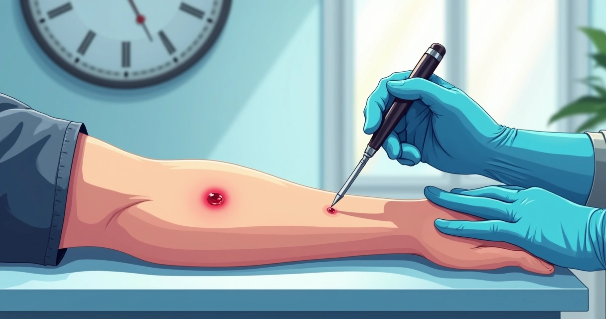 Diagnóstico e tratamento do sarcoma de Kaposi em HIV positivos 2 Imagem mostrando biópsia de lesão do sarcoma de Kaposi